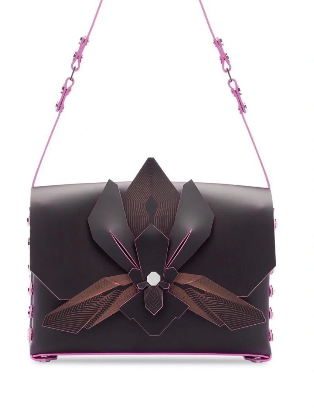N.O.N.MEMNER Black & Pink leather ORCHID Bag